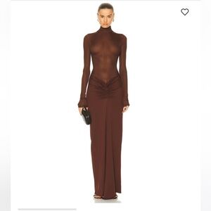 Christopher Esber Brown Long Sleeve Maxi Dress